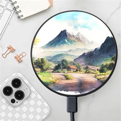 Countryside Trees Grass Mountain Wireless Fast Charger(black)