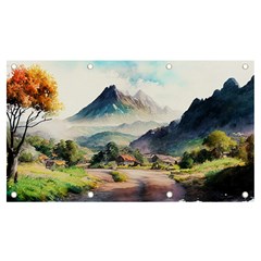 Countryside Trees Grass Mountain Banner And Sign 7  X 4 