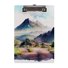 Countryside Trees Grass Mountain A5 Acrylic Clipboard