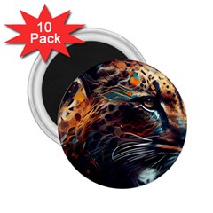 Leopard Feline Artwork Art Fantasy 2 25  Magnets (10 Pack)  by Ravend