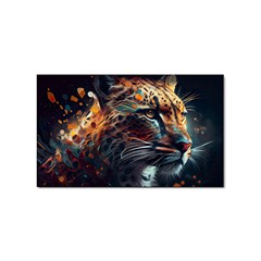 Leopard Feline Artwork Art Fantasy Sticker (rectangular) by Ravend