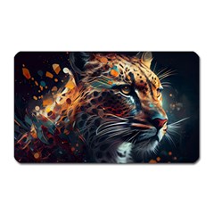 Leopard Feline Artwork Art Fantasy Magnet (rectangular) by Ravend