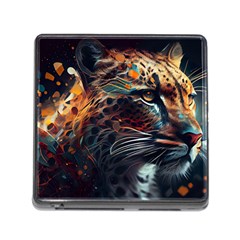 Leopard Feline Artwork Art Fantasy Memory Card Reader (square 5 Slot) by Ravend