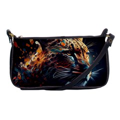 Leopard Feline Artwork Art Fantasy Shoulder Clutch Bag by Ravend