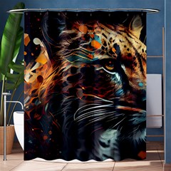 Leopard Feline Artwork Art Fantasy Shower Curtain 60  X 72  (medium)  by Ravend