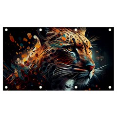 Leopard Feline Artwork Art Fantasy Banner And Sign 7  X 4  by Ravend