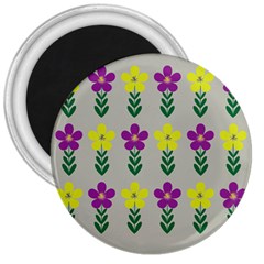 Pattern Flowers Art Creativity 3  Magnets