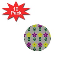 Pattern Flowers Art Creativity 1  Mini Buttons (10 pack) 