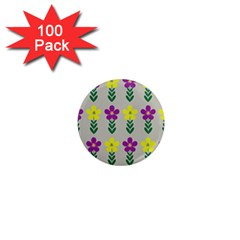 Pattern Flowers Art Creativity 1  Mini Magnets (100 pack) 