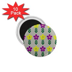 Pattern Flowers Art Creativity 1.75  Magnets (10 pack) 