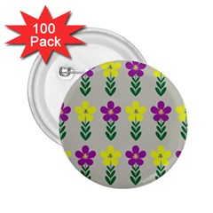 Pattern Flowers Art Creativity 2.25  Buttons (100 pack) 