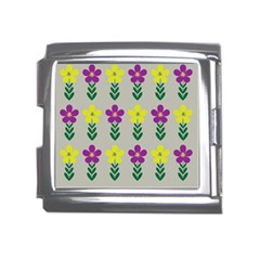 Pattern Flowers Art Creativity Mega Link Italian Charm (18mm)