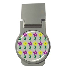 Pattern Flowers Art Creativity Money Clips (Round) 