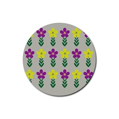 Pattern Flowers Art Creativity Rubber Coaster (Round)