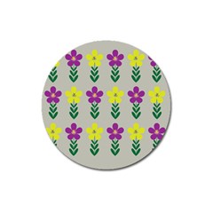 Pattern Flowers Art Creativity Magnet 3  (Round)