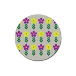 Pattern Flowers Art Creativity Magnet 3  (Round) Front