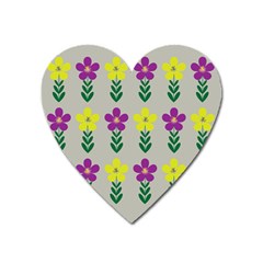 Pattern Flowers Art Creativity Heart Magnet by Uceng