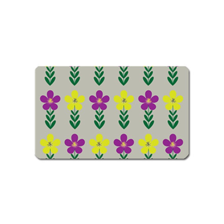 Pattern Flowers Art Creativity Magnet (Name Card)