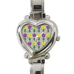 Pattern Flowers Art Creativity Heart Italian Charm Watch by Uceng