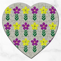 Pattern Flowers Art Creativity Jigsaw Puzzle (Heart)