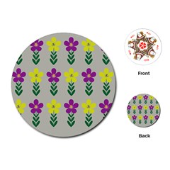 Pattern Flowers Art Creativity Playing Cards Single Design (round)