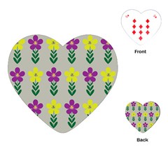 Pattern Flowers Art Creativity Playing Cards Single Design (heart)