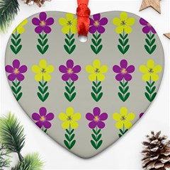 Pattern Flowers Art Creativity Heart Ornament (Two Sides)