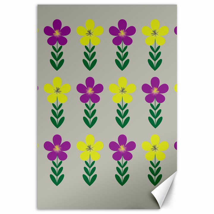 Pattern Flowers Art Creativity Canvas 12  x 18 