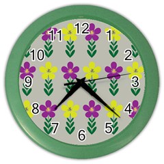 Pattern Flowers Art Creativity Color Wall Clock