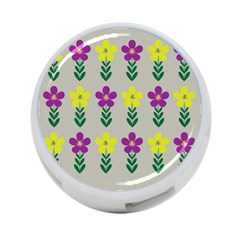 Pattern Flowers Art Creativity 4-Port USB Hub (One Side)