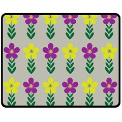 Pattern Flowers Art Creativity One Side Fleece Blanket (Medium)