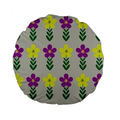 Pattern Flowers Art Creativity Standard 15  Premium Round Cushions