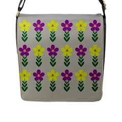 Pattern Flowers Art Creativity Flap Closure Messenger Bag (L)