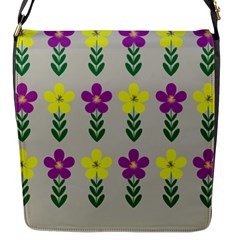 Pattern Flowers Art Creativity Flap Closure Messenger Bag (S)