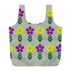 Pattern Flowers Art Creativity Full Print Recycle Bag (L)