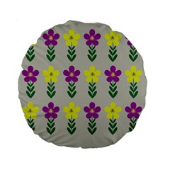 Pattern Flowers Art Creativity Standard 15  Premium Flano Round Cushions