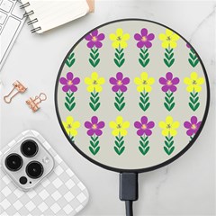 Pattern Flowers Art Creativity Wireless Fast Charger(black)