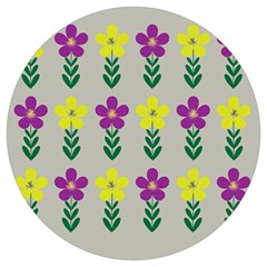 Pattern Flowers Art Creativity Round Trivet by Uceng