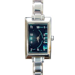 Sci Fi Computer Screen Rectangle Italian Charm Watch by Uceng