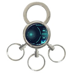 Sci Fi Computer Screen 3-ring Key Chain by Uceng