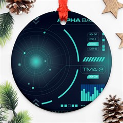 Sci Fi Computer Screen Round Ornament (two Sides) by Uceng