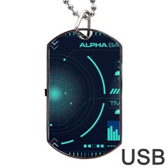 Sci Fi Computer Screen Dog Tag Usb Flash (two Sides) by Uceng