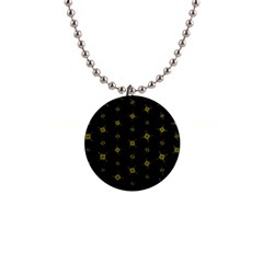 Symbols Gold Background Metallic 1  Button Necklace by Uceng