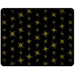 Symbols Gold Background Metallic One Side Fleece Blanket (medium) by Uceng