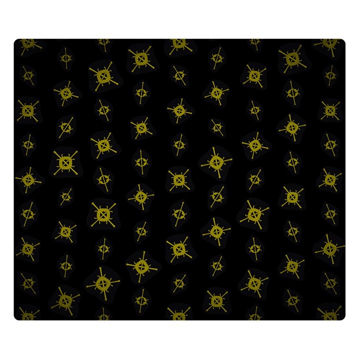 Symbols Gold Background metallic One Side Premium Plush Fleece Blanket (Small)