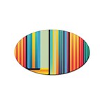 Colorful Rainbow Striped Pattern Sticker Oval (10 pack) Front