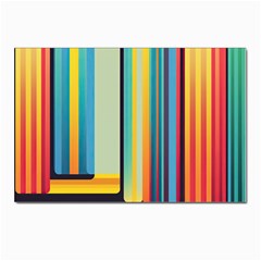 Colorful Rainbow Striped Pattern Postcards 5  X 7  (pkg Of 10) by Uceng