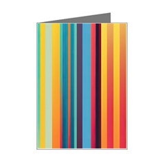 Colorful Rainbow Striped Pattern Mini Greeting Card by Uceng