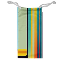 Colorful Rainbow Striped Pattern Jewelry Bag by Uceng