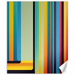 Colorful Rainbow Striped Pattern Canvas 8  X 10  by Uceng